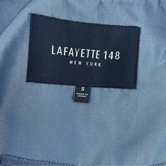 Lafayette 148 New York Stephania Women'sS Port Blue Metallic Drawstring Jacket